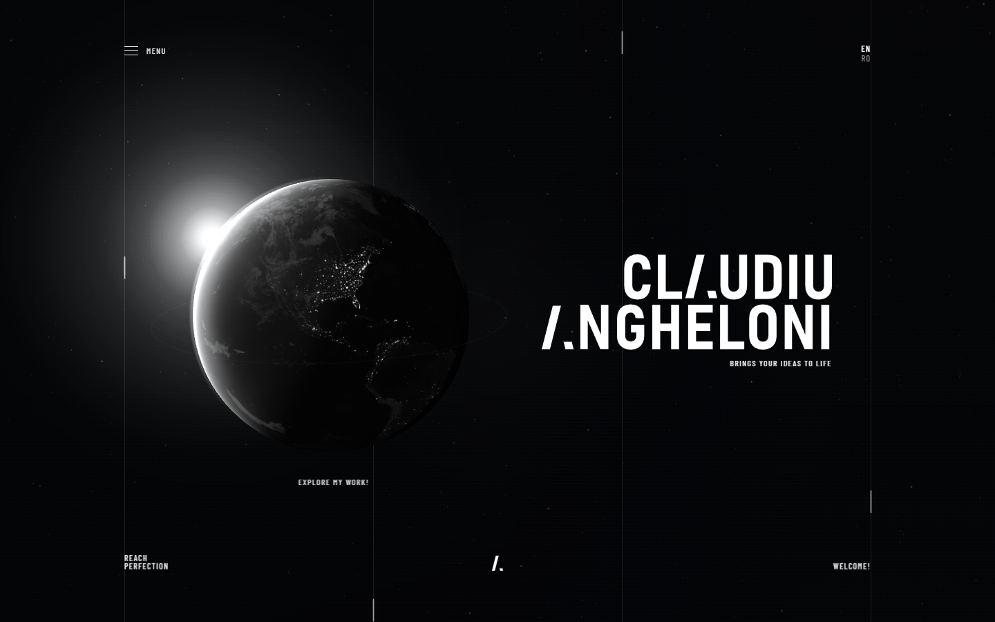 Home scene of the Claudiu Angheloni portfolio