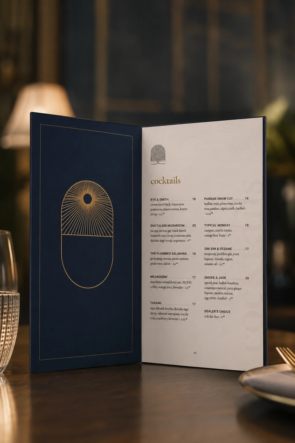 Orchard Restaurant vertical menu and print detail