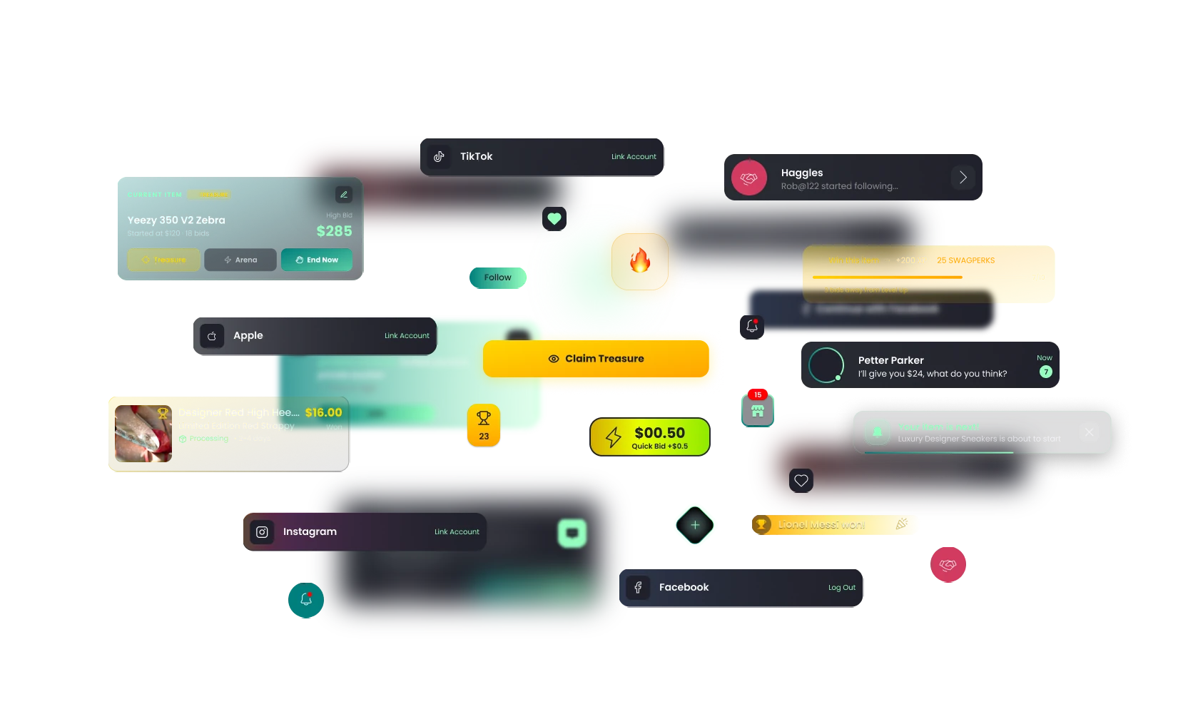 S.W.A.G. app interface components